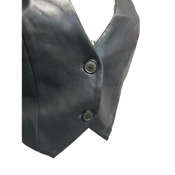 Women Faux Leather Vest Cropped  Button Vest‎ Med Goth Whimsigoth NWT - Picture 2 of 7